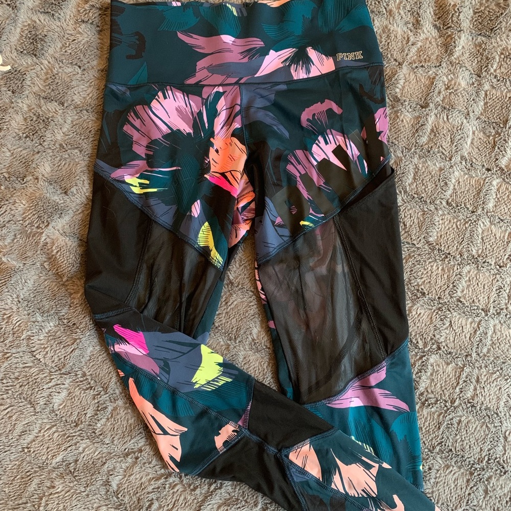 Tropical PINK mesh bonded legging